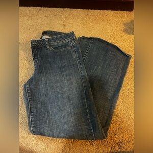 Christopher Blue Flare Jeans in Deep Blue - small hole in pic